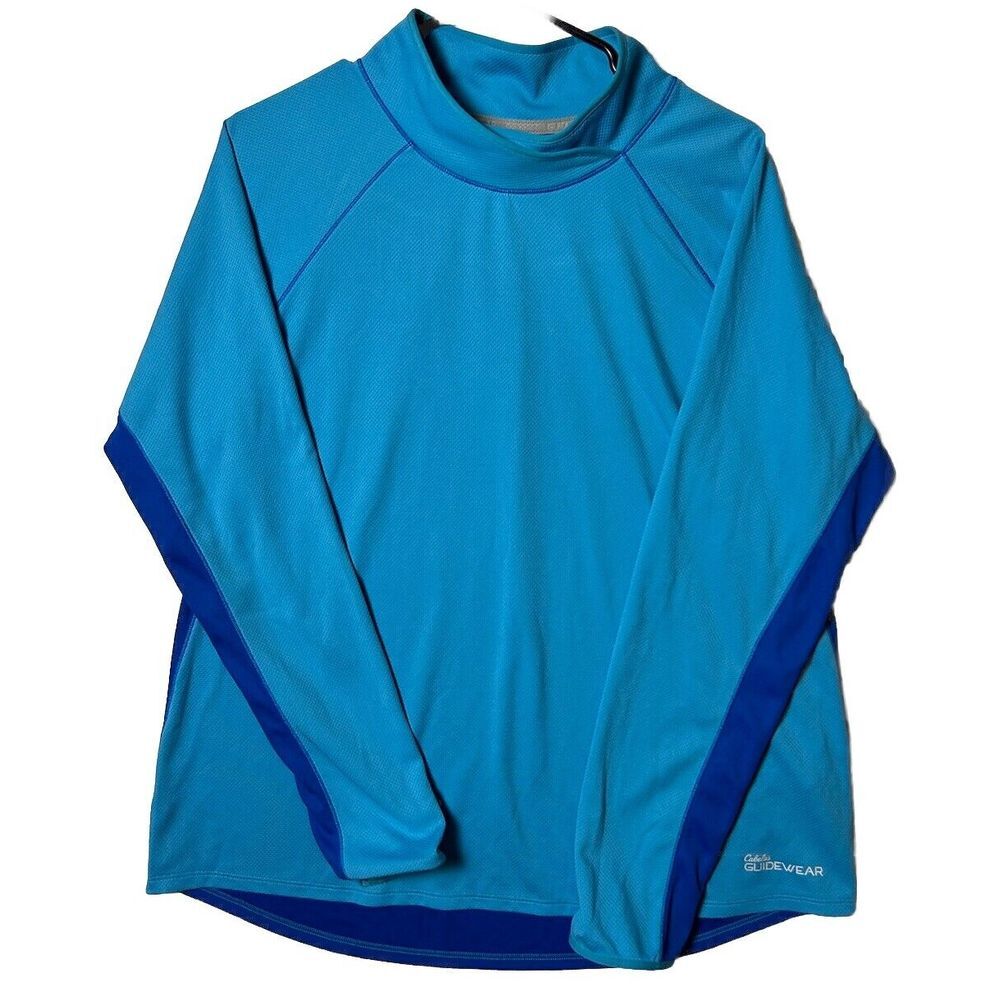 Cabela's Guide wear Shirt‎ Women's Extra Large Long Sleeve Blue Thumbholes